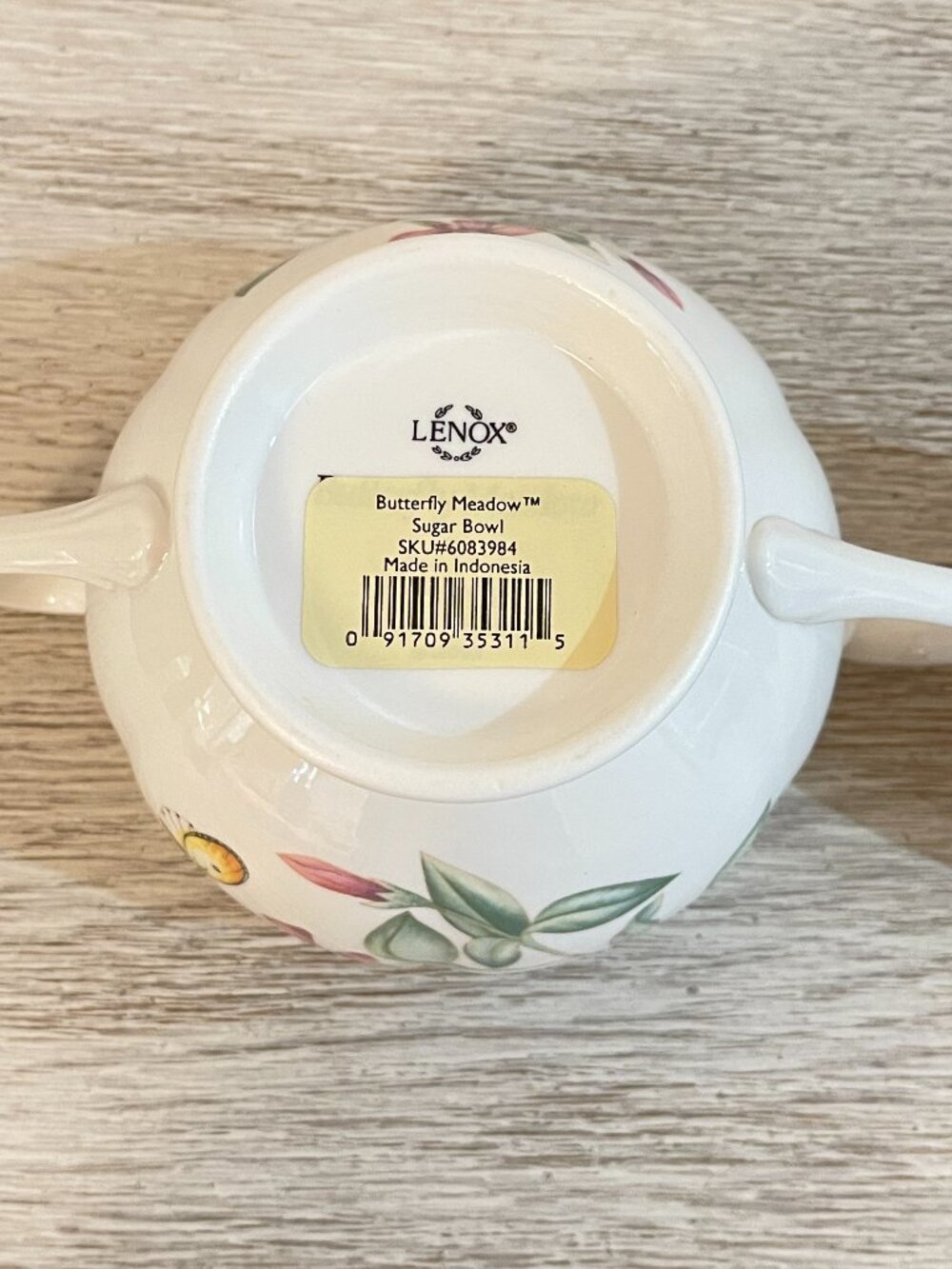 New Lenox Butterfly Meadow Sugar Bowl Dish - Picture 9 of 9